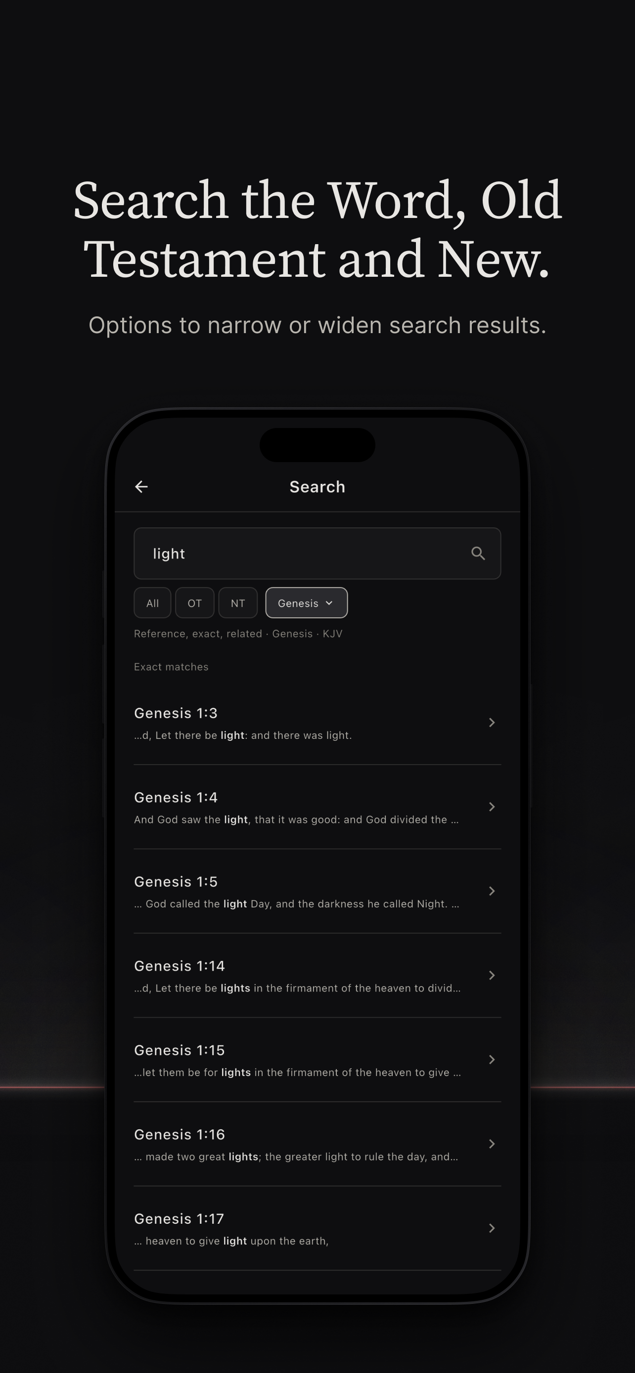 Search the Word, Old Testament and New.